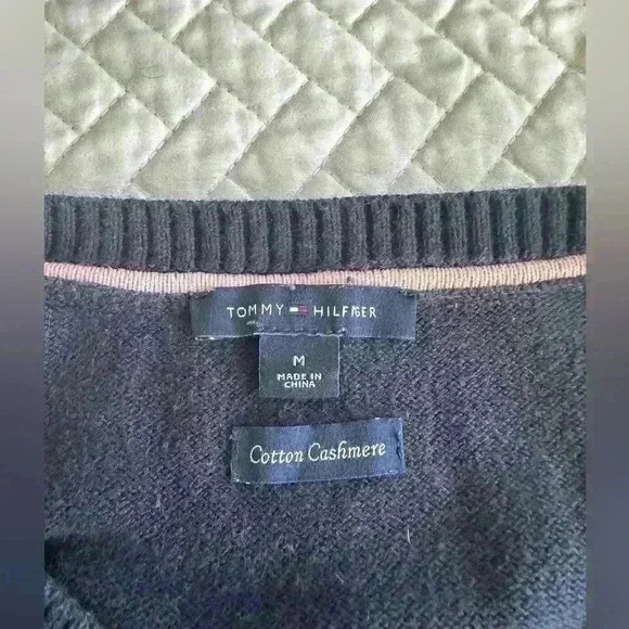 TOMMY HILFIGER Crew Neck Cotton 5% Cashmere Pullover Jumper Sweater Women Size S - Picture 9 of 9